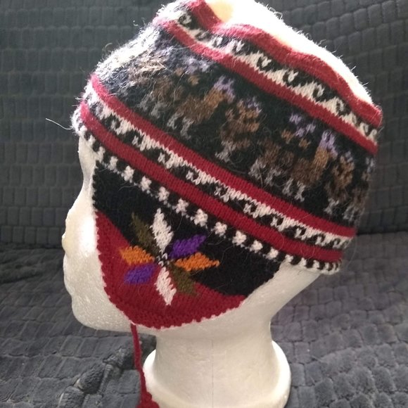 vintage y2k Peruvian wool hat earflaps NWOT - Picture 1 of 5